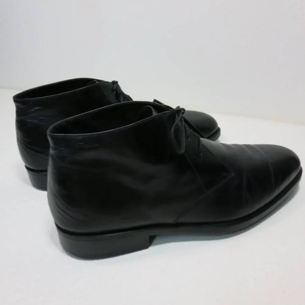 Salvatore Ferragamo Italy Chukka Boots Leather Mens Shoes Rubber Soles Sz 8.5 EE